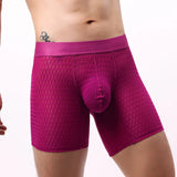 Fashion Ice Silk Underwear Long Leg Boxer Shorts For Man EUR Size Summer Thin Quick Dry Panties Lace Sexy Lengthen Underpants