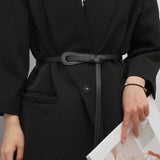 Thin Knotted Belts for Women Belt Lady Waist Band Soft Leather Waist Belt Solid Color Strap Dress Coat  Accessories Luxury