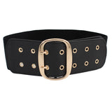 Women Wide Elastic Dress Belt Stretch Waist Belt Vintage Fashion Casual Cinch Belt Buckle Retro PU Leather Punk Waistband пояс