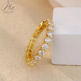 14K 18K Gold Plated Ring S925 Silver Pave Ring White Moissanite Ring
