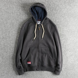 Cardigan Men's Casual Pure Color Zipper Hoodie