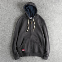 Cardigan Men's Casual Pure Color Zipper Hoodie