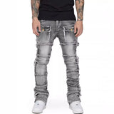 Fashionable Trendy Flared Men Denim Pants