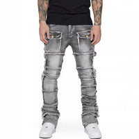 Fashionable Trendy Flared Men Denim Pants