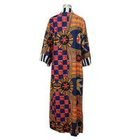 African Ethnic Print Loose Long Trench Coat Streetwear