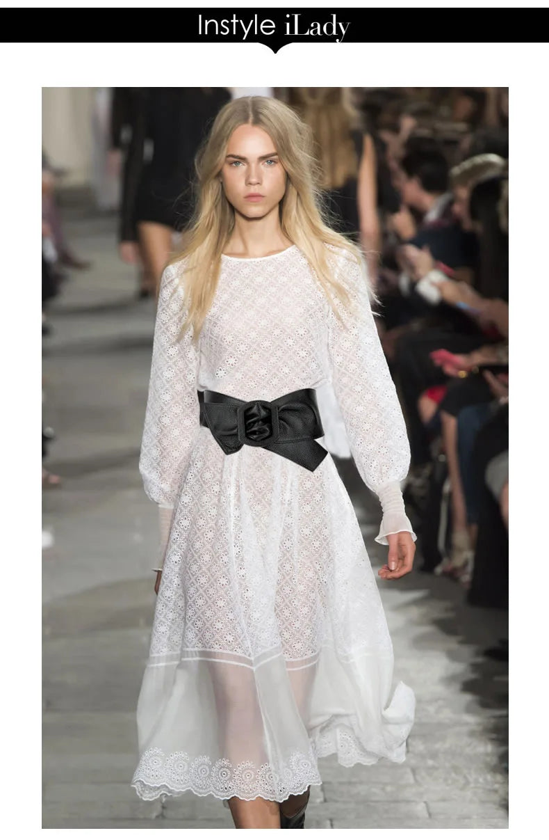 Women Belt for Dress Genuine Leather Bowknot Wide Belts Wrap Waistband Coat Corset Designer Luxury Brand Cummerbunds Waistbelt