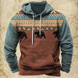 Men Hooded Vintage Print  Sweatshirt