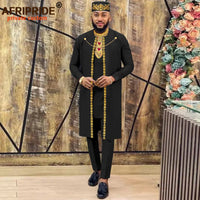 African Clothes for Men Agbada , Shirts, Pants, and  Hats 4 Piece Set - A2216013
