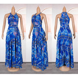 Afro-Fashion Sleeveless Chiffon Maxi Long Dress for curve pretty afro-queens