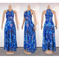 Afro-Fashion Sleeveless Chiffon Maxi Long Dress for curve pretty afro-queens