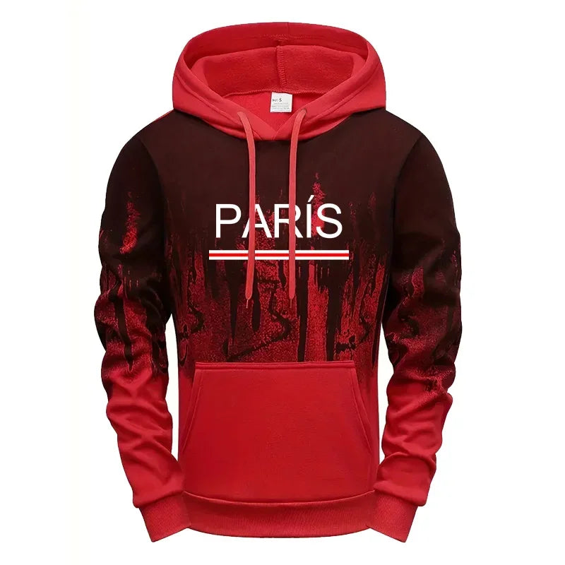 Hot Sales Mens Tracksuit Casual Printed Splash-ink Hooded Sweatshirts Daily Sports Jogging Mens Clothing Single Piece Tops Pants