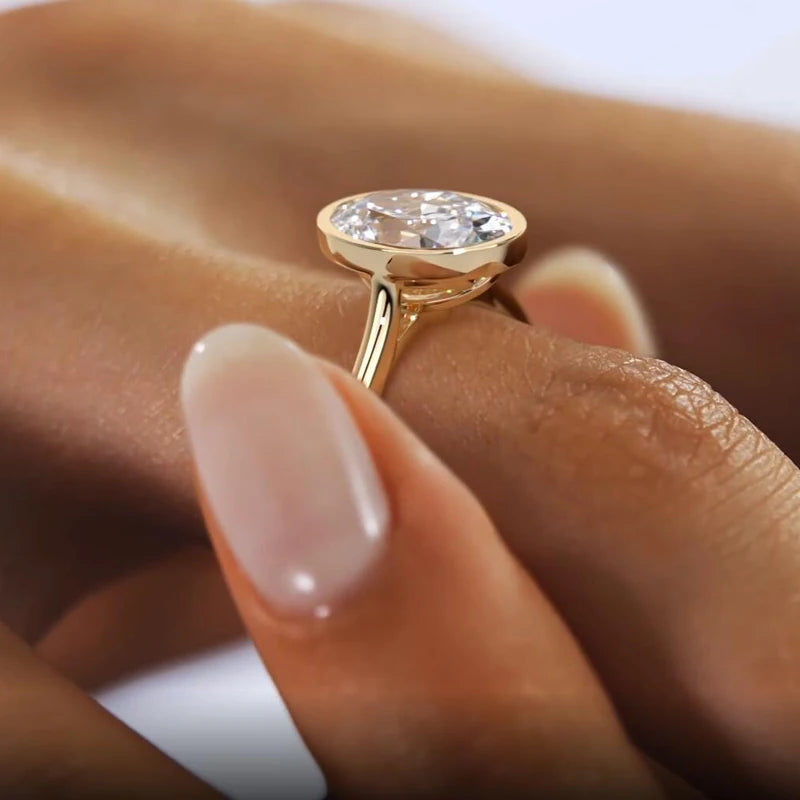 Diamond 14k Gold Plated Wedding Engagement Ring Jewelry