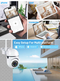 8MP Wireless Security Survillance PTZ Camera Wifi IP Outdoor 4X Zoom Cameras AI Human Tracking Two-way Audio HD Night Color Cam