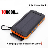Brand-New 200000mAh Solar Power Bank Portable Large Capacity Charger Compatible with IOS Android USB-A and USB-C Fast Charging