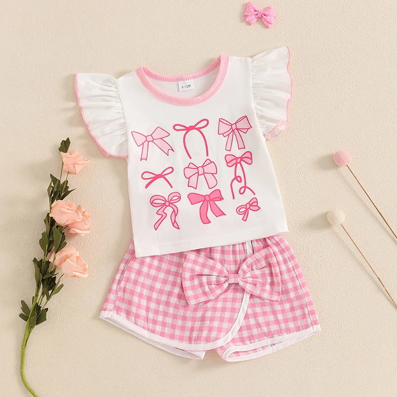 3Pcs Plaid Shirt Denim Overalls Bowtie Set