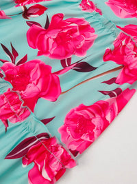 Two Pieces Sweet Printed Bra Beach Robe