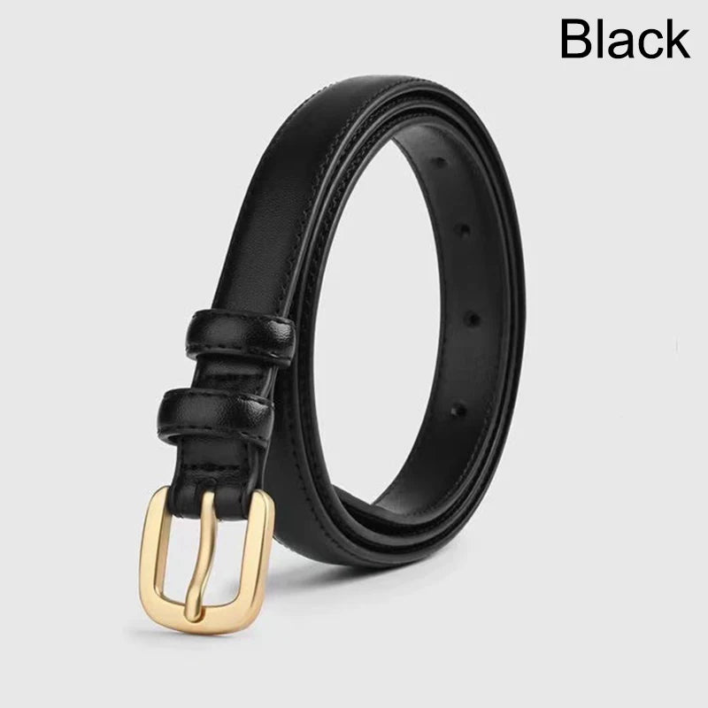 Women's PU Leather Belt with Metal Buckle Casual Simple Waist Strap for Jeans And Dresses Decorative Female Waistband Gift