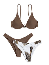 Solid Print Sling Sexy Thong Bikinis Set