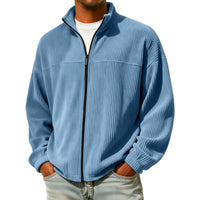 Men's Solid Color Fleece Lined Zip Up Pocket Hooded Sweatshirt