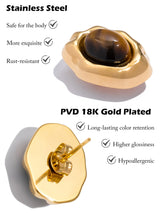 18K Gold Plated Stainless Steel with Gemstone