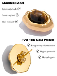 18K Gold Plated Stainless Steel with Gemstone