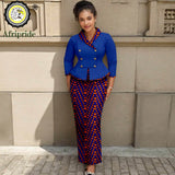 African Clothes for Women Double Breasted Blazer and High Waist Print Skirts 2 Piece Set Outfits Elegant Dashiki Outfits 2526070