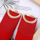 Women's Belt Gold Pair Buckle Black Waist Seal Fashion Elastic Wide White Red Good Quality Dress Knit Designer Belt