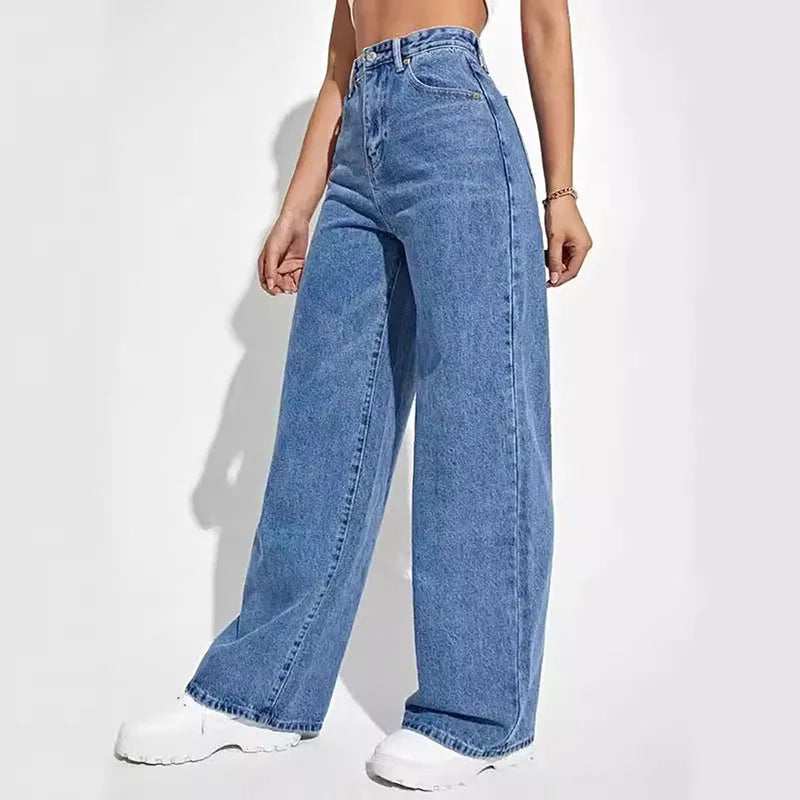 Loose Denim Slim High Waist Wide Leg Pants