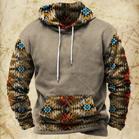 Men Hooded Vintage Print  Sweatshirt