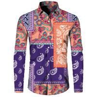 Long Sleeve 3D Printed Retro Ethnic Style Shirt