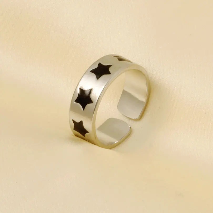 Elegant Ring Enamel Stainless Steel Rings For Women Men Accessories Flower Plant Jewelry Real Gold