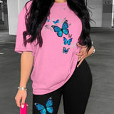 Women's Butterfly Printed Two-Piece Set