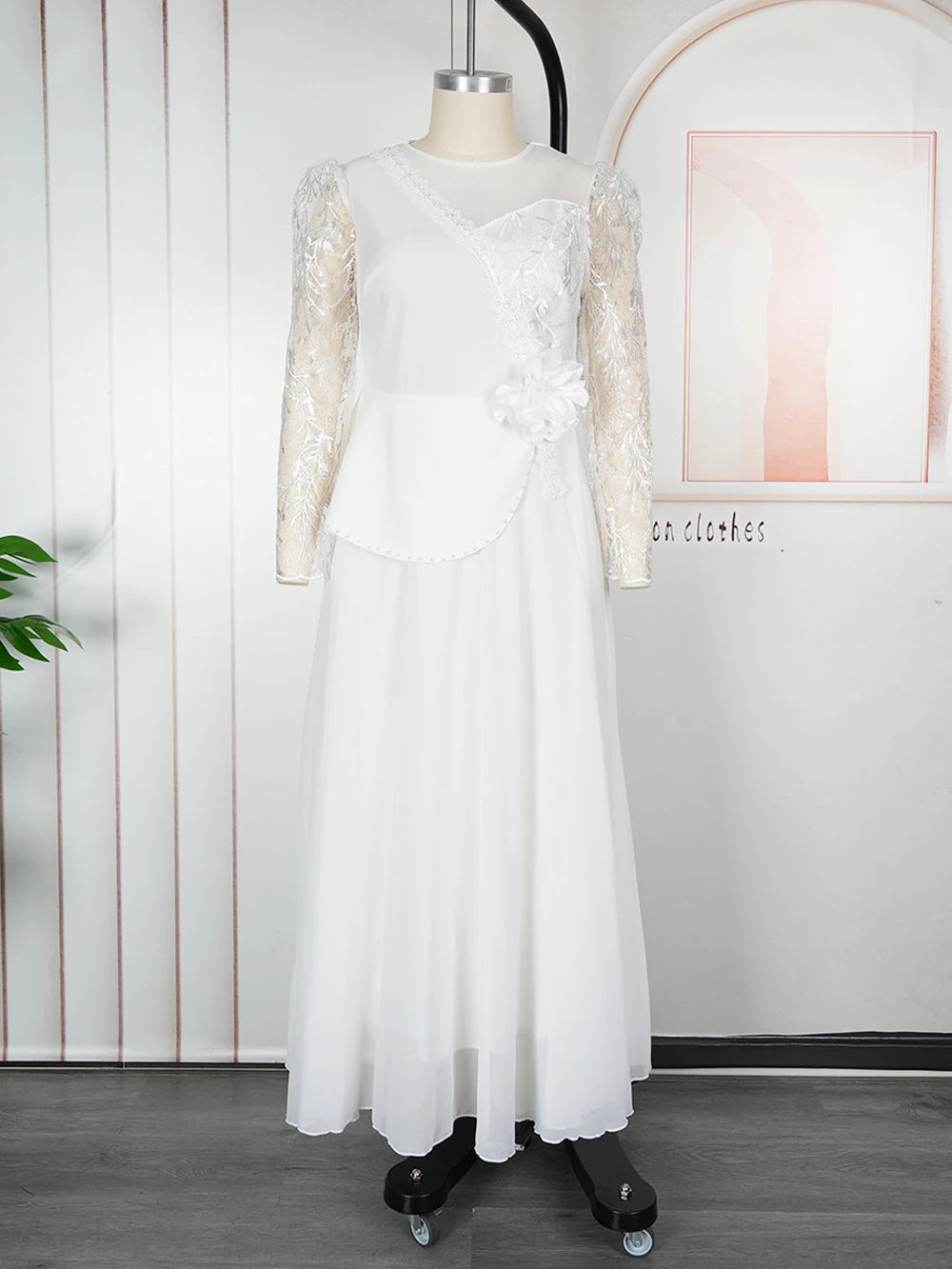 African Dresses For Women Long Sleeve Chiffon Maxi Robe 2025 Africa Clothing Dubai Turkey Kaftan Abayas Wedding Birthday Gowns