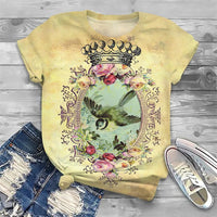 Summer Vintage Butterfly Pattern T-Shirt For Women
