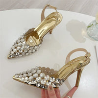 Women Sexy Pointed Toe Elegant Crystal Pumps