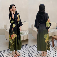 Summer Ice Silk Pajamas Bathrobes