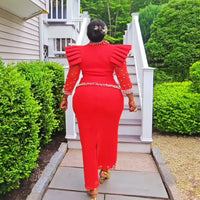 African women's elegant dress Mesh fabric