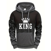 King Printing Mens Tracksuit Splash-ink Hooded Sweatshirts Casual Sports Jogging Mens Clothing Fashion Single Piece Tops Pants