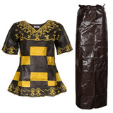 MD African Dresses For Women Embroidery 2PCS Tops Dresses Ankara Rich Robes Traditional Party Wedding Ramadan Church Clothes