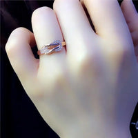 14K Rose Gold Inlaid Gemstone Rings For Women