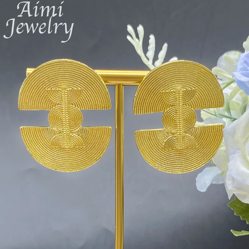 Women Earring Rings 18K Gold Plated