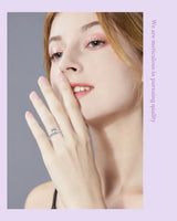 Silver 18K Gold Plated Bouquet Heart Moissanite Wedding Proposal Ring GBA Certified