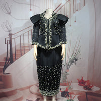 African women's elegant dress Mesh fabric