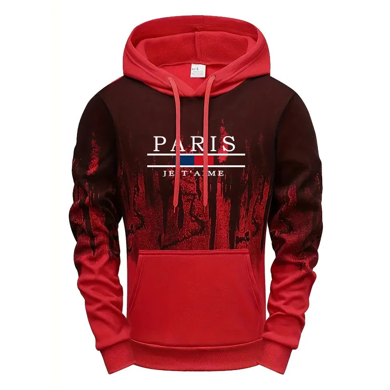 2025 New Mens Tracksuit Casual Printing Splash-ink Hooded Sweatshirts Daily Sports Jogging Mens Clothing Single Piece Tops Pants