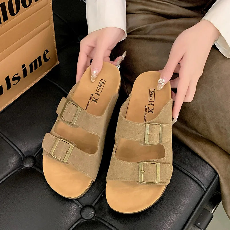 Casual Anti-Skid Flat Fabric Slides