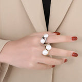 Elegant Shell Simulated Pearl Rings for Women