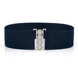 Women’s Elastic Cinch Belt  Fashion Stretch Waist Band Clasp Buckle New Stretchy Retro Wide Waist Cinch Belt Waistband