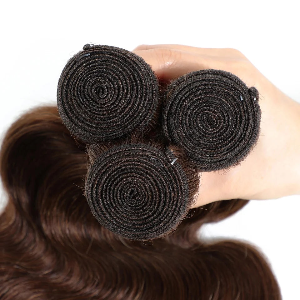 Chocolate Brown Long Wave Bundles Hair Wig