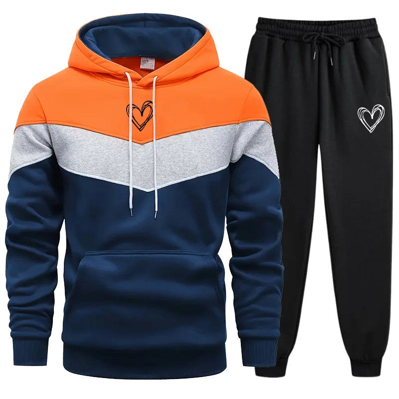 Hot Sales Mens Tracksuit Printing Single Piece Tricolor Sweatshirts Sweatpants Casual Man Clothing Quality Hoodie Autumn Winter