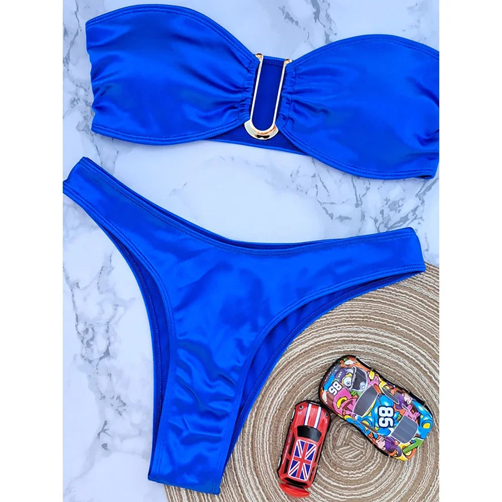 Push Up Monokini Bandeau Bikini Swimsuit